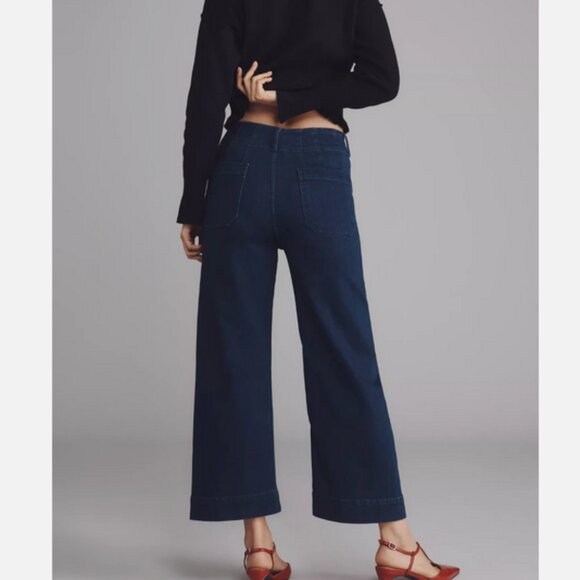 Anthropologie The Colette Crop High-Rise Wide-Leg Jeans by Maeve 28P 28 P NWT - Picture 6 of 8